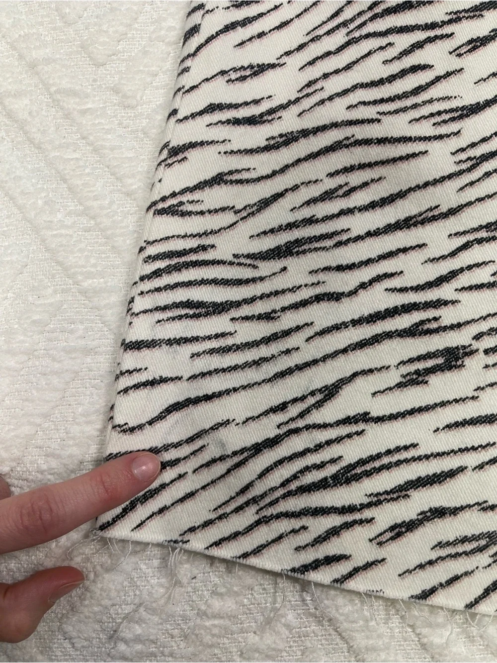 PAIGE Aideen Skirt Zebra Print Retro Mini Denim Skirt High Rise Size 30